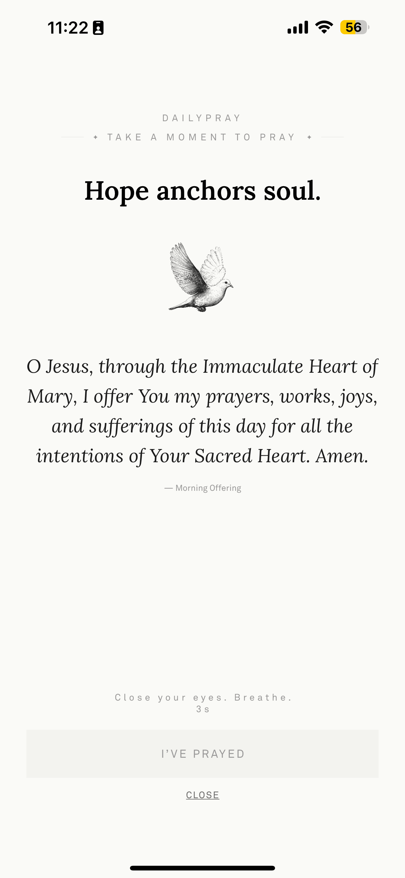 DailyPray prayer screen